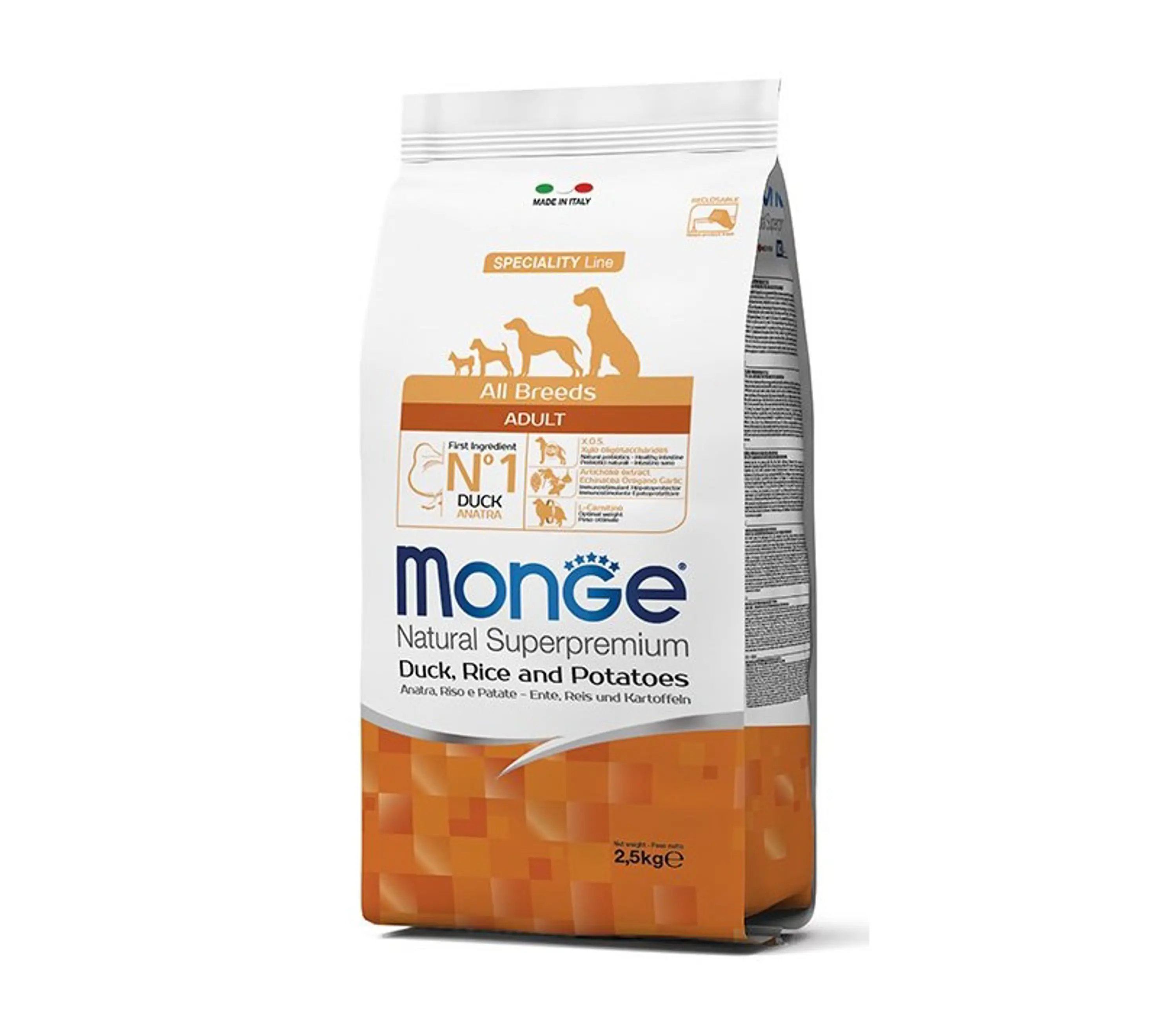 Monge Canino Adult Pato, Arroz y Papa 2.5 kg