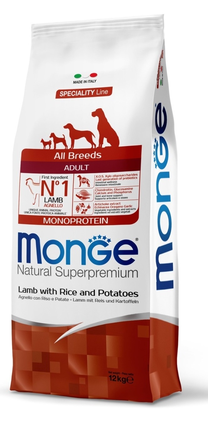 Monge Canino Adulto Cordero, Arroz y Papa 12 kg
