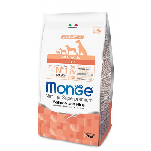 Monge Canino Adulto Salmón y Arroz 12 kg